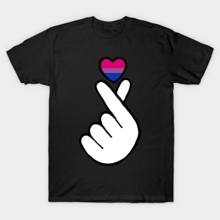 heart fingers - bisexual T-Shirt